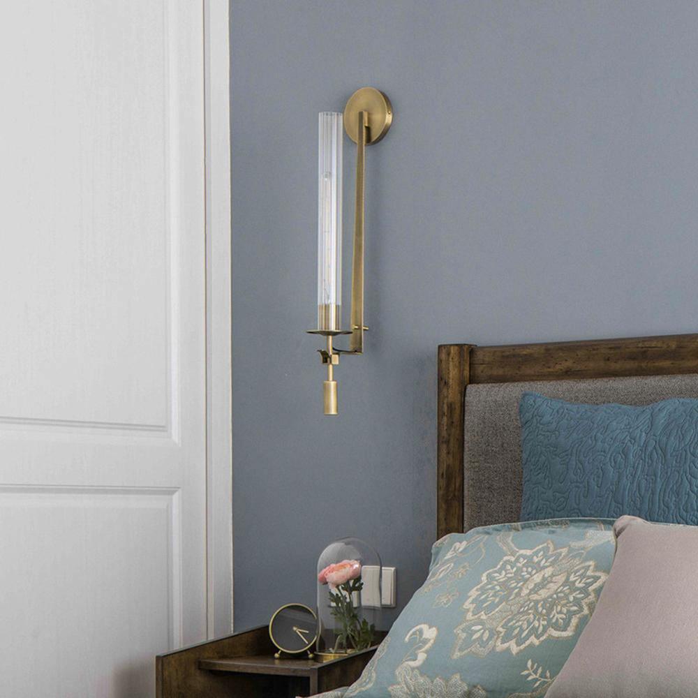Lucian Farmhouse Indoor Wall Lamp with Glass Shade