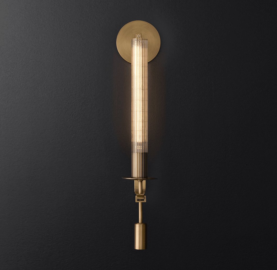 Lucian Farmhouse Indoor Wall Lamp with Glass Shade