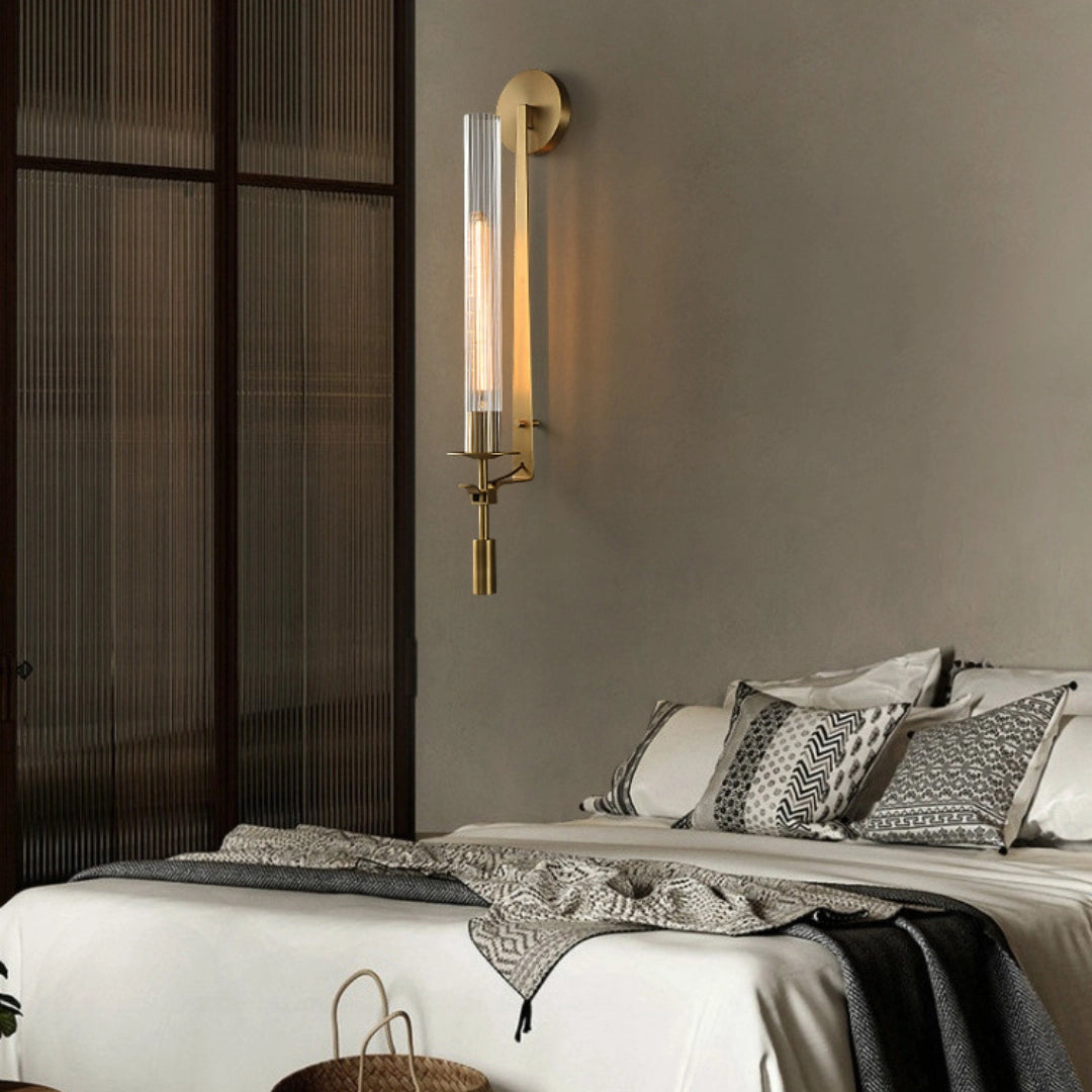 Lucian Farmhouse Indoor Wall Lamp with Glass Shade