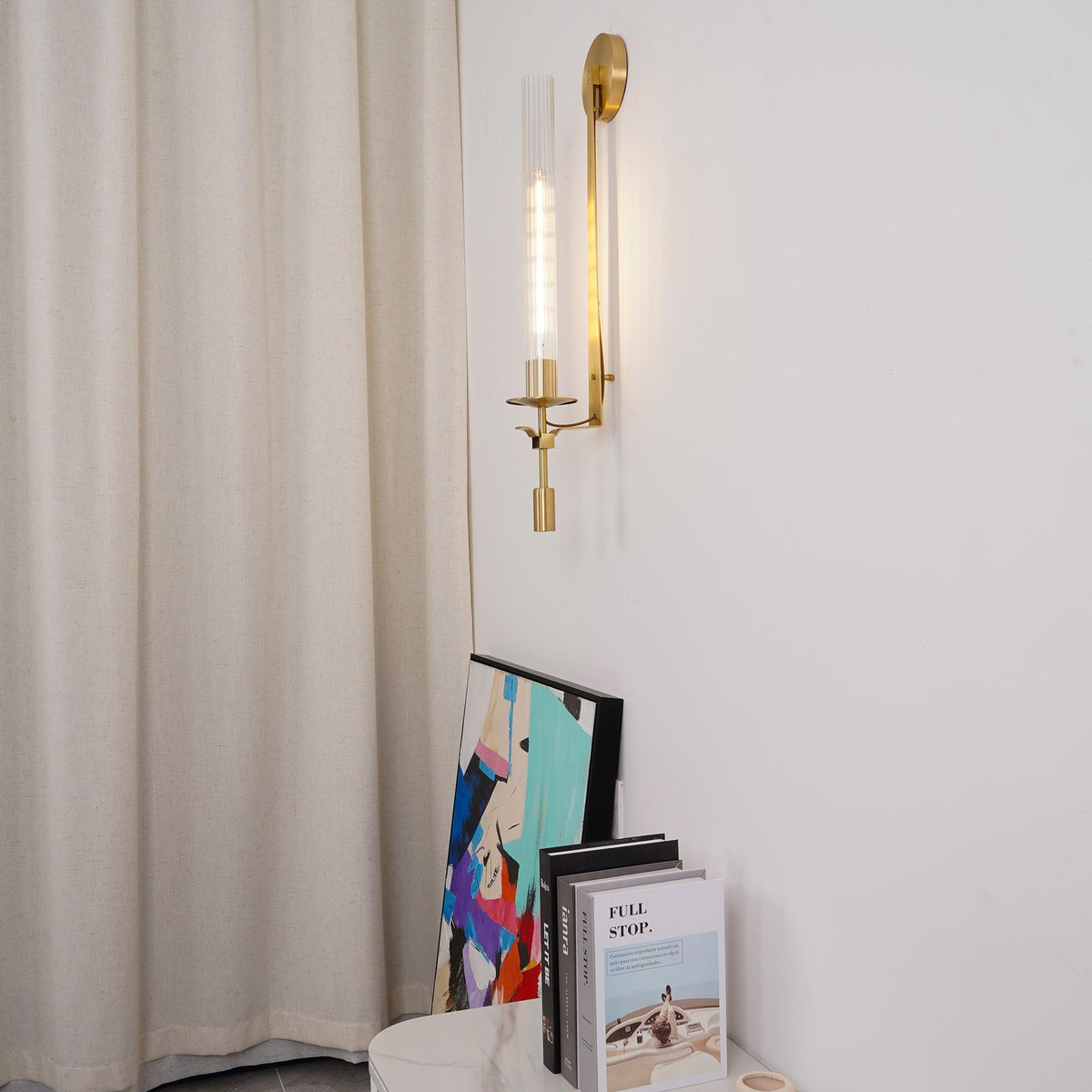 Lucian Farmhouse Indoor Wall Lamp with Glass Shade