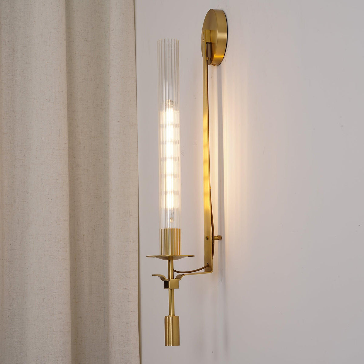Lucian Farmhouse Indoor Wall Lamp with Glass Shade