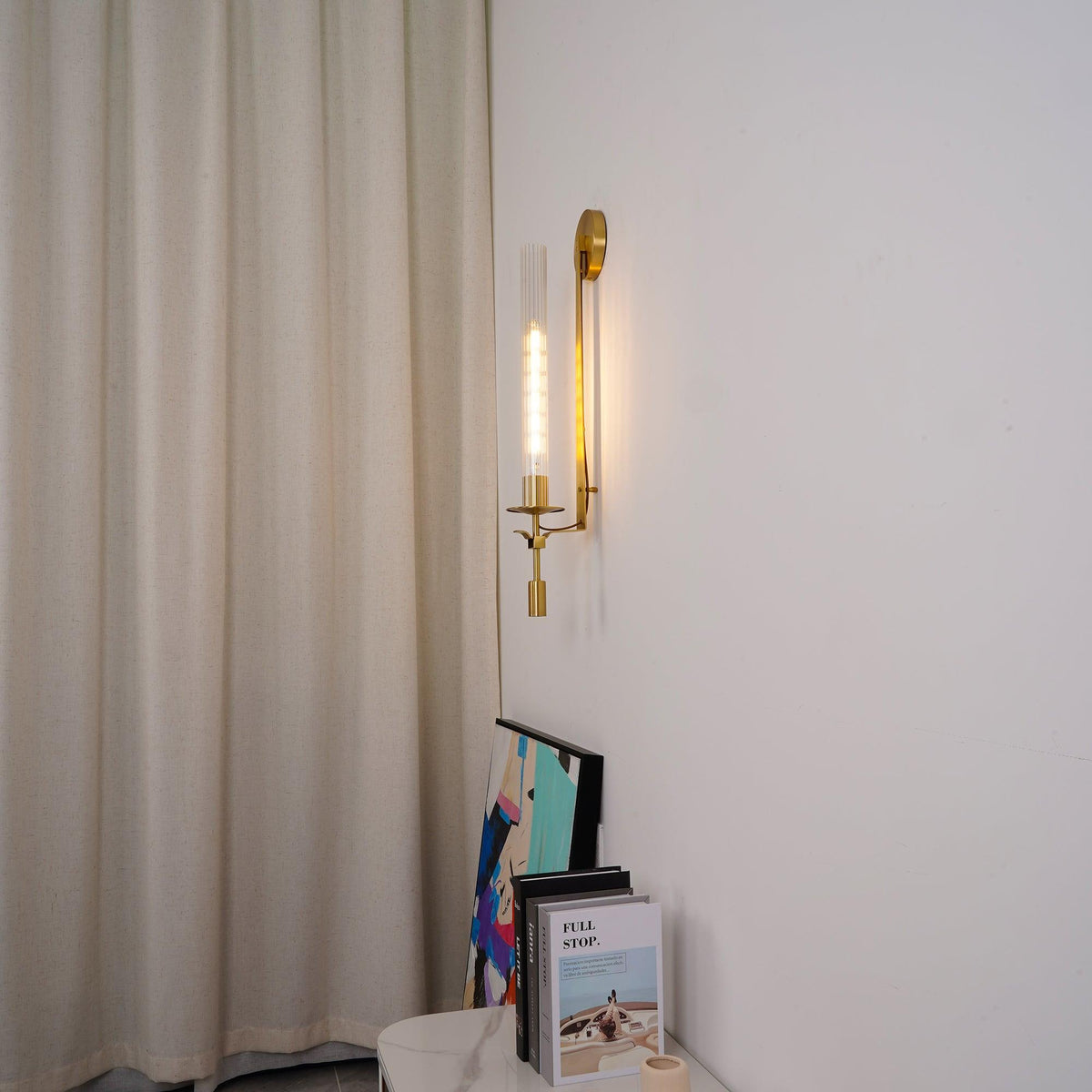Lucian Farmhouse Indoor Wall Lamp with Glass Shade