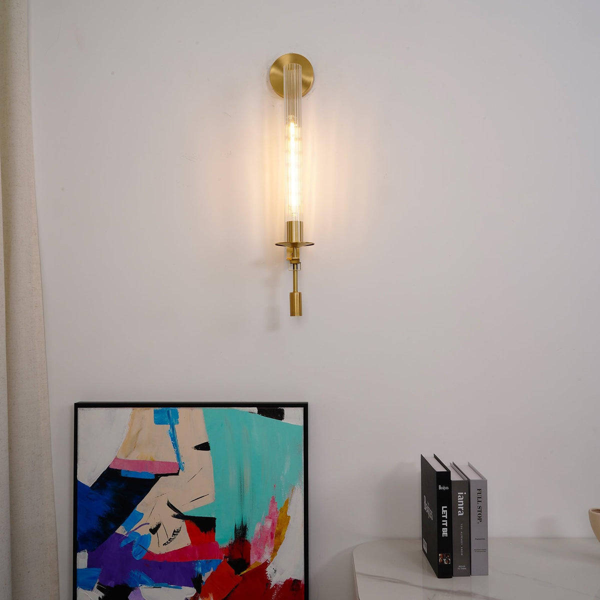 Lucian Farmhouse Indoor Wall Lamp with Glass Shade