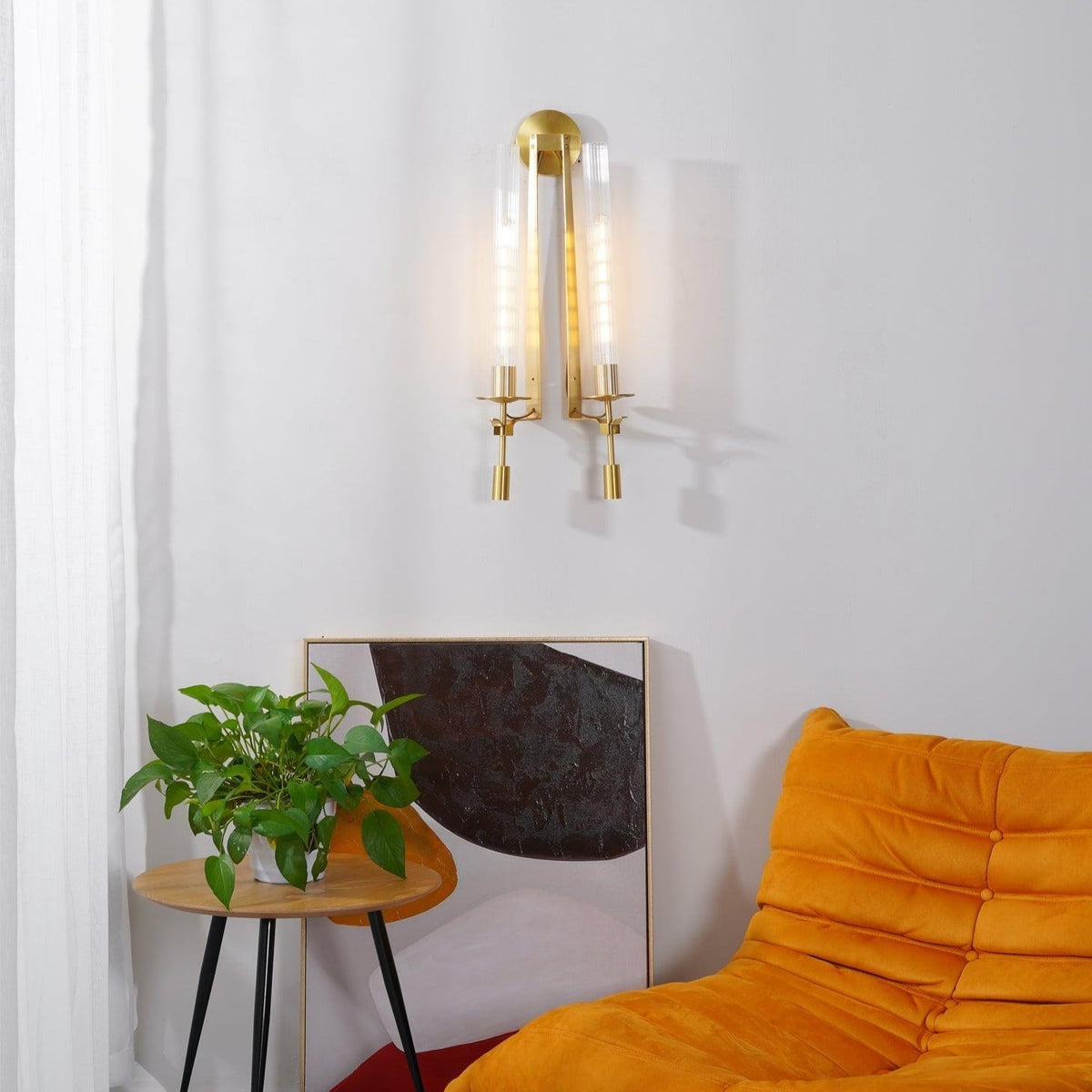 Lucian Farmhouse Indoor Wall Lamp with Glass Shade