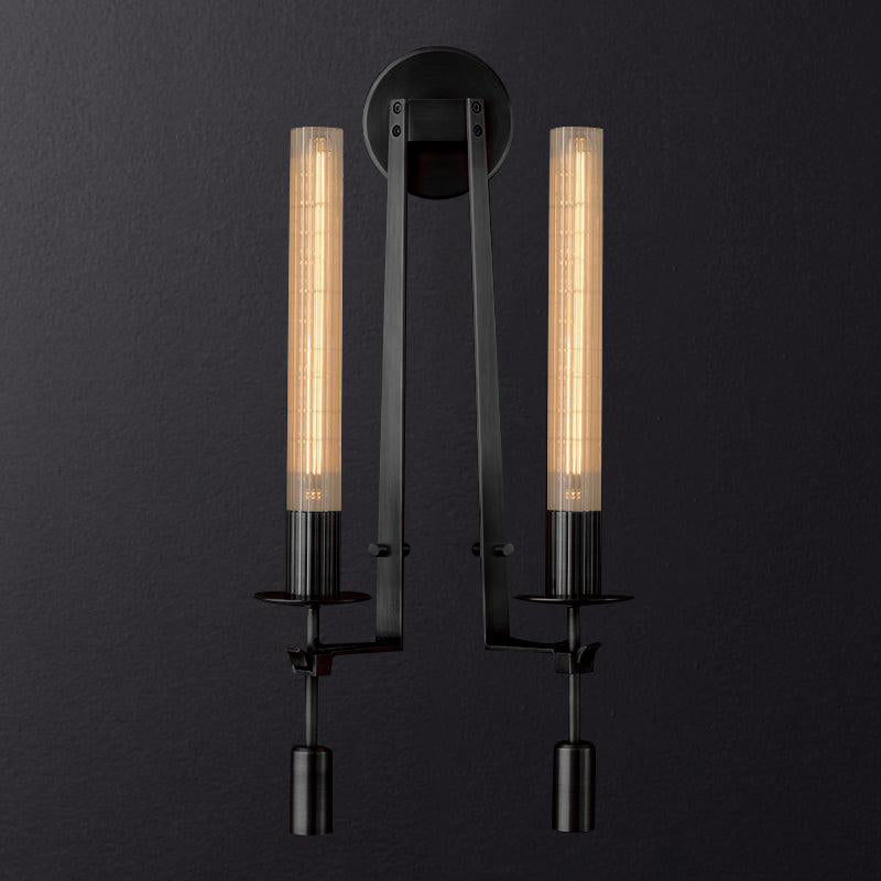Lucian Farmhouse Indoor Wall Lamp with Glass Shade