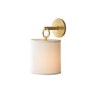 Iris Farmhouse Wall Lamp with Cylindrical Fabric Shade