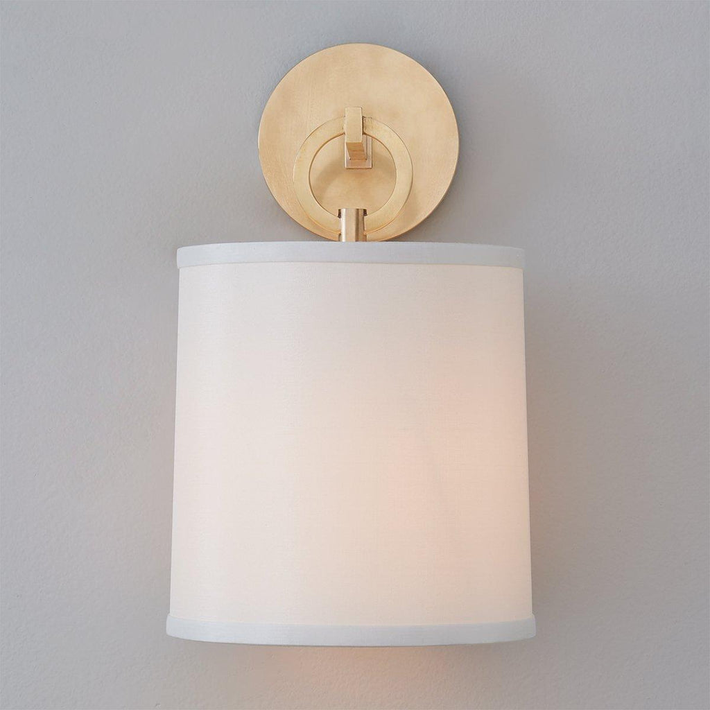 Iris Farmhouse Wall Lamp with Cylindrical Fabric Shade
