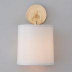 Iris Farmhouse Wall Lamp with Cylindrical Fabric Shade