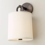 Iris Farmhouse Wall Lamp with Cylindrical Fabric Shade