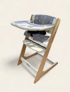Wooden High Chair For Babies And Toddlers | Includes ( Seat Cushion ,Tray & 5 Point Belt )