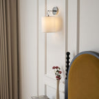 Iris Farmhouse Wall Lamp with Cylindrical Fabric Shade