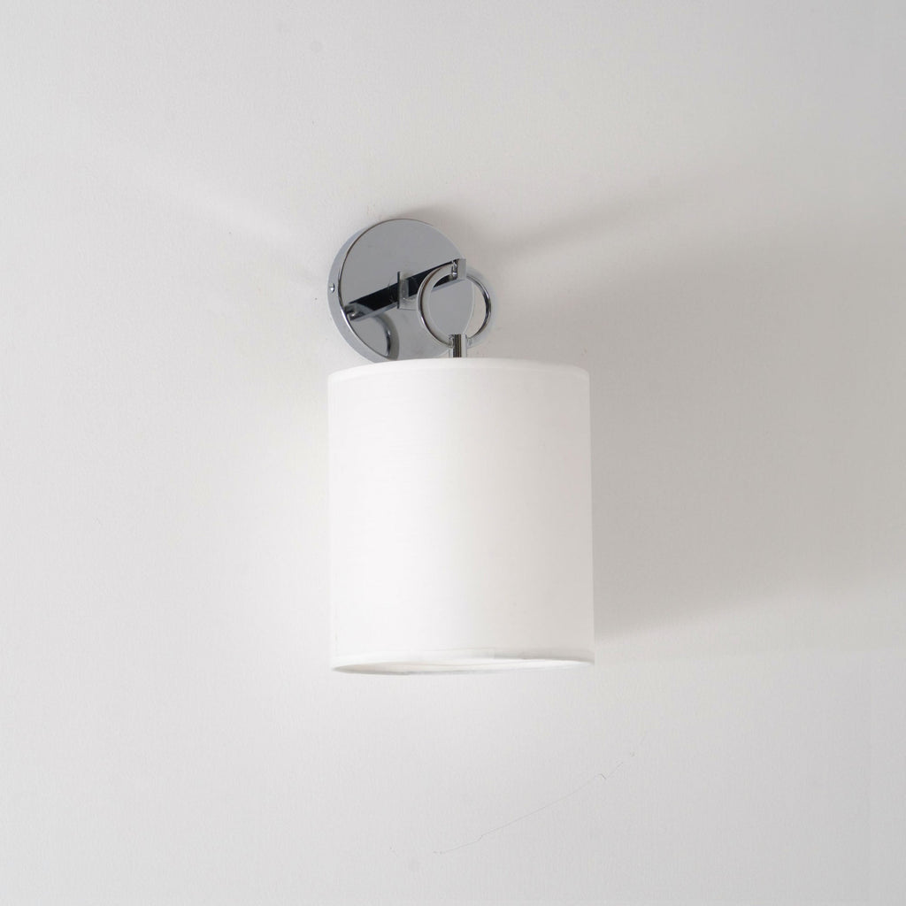 Iris Farmhouse Wall Lamp with Cylindrical Fabric Shade
