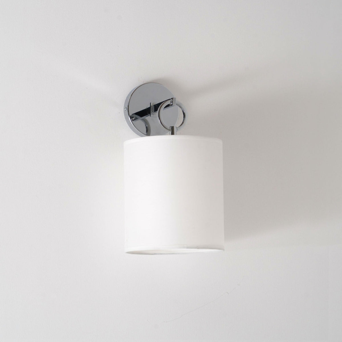 Iris Farmhouse Wall Lamp with Cylindrical Fabric Shade