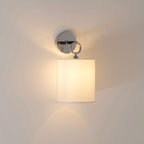 Iris Farmhouse Wall Lamp with Cylindrical Fabric Shade