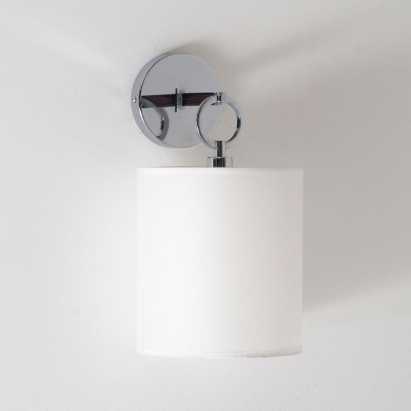 Iris Farmhouse Wall Lamp with Cylindrical Fabric Shade