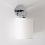 Iris Farmhouse Wall Lamp with Cylindrical Fabric Shade