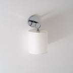 Iris Farmhouse Wall Lamp with Cylindrical Fabric Shade