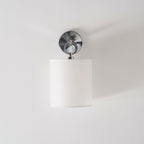 Iris Farmhouse Wall Lamp with Cylindrical Fabric Shade