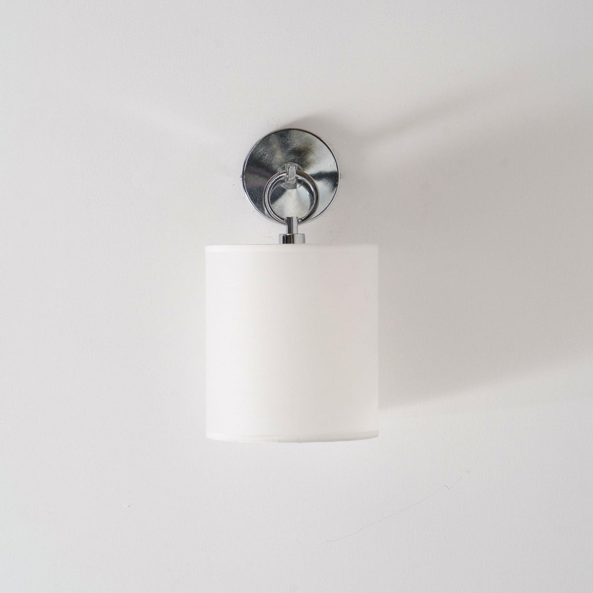 Iris Farmhouse Wall Lamp with Cylindrical Fabric Shade