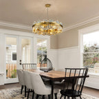 GOLDEN ICE Luxury K9 Crystal Chandelier Dining Room Living Room — 23 to 35 Inch Gold