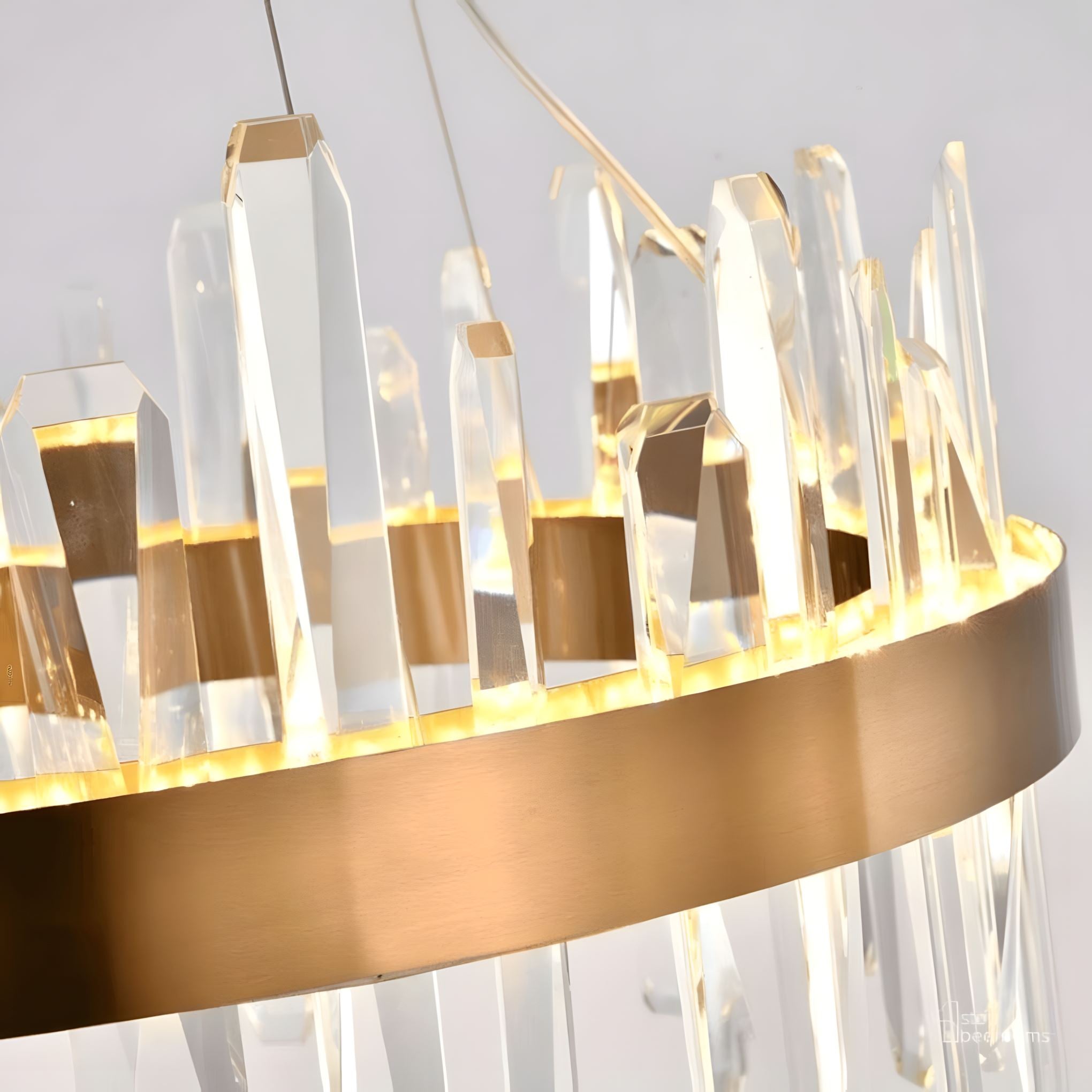GOLDEN ICE Luxury K9 Crystal Chandelier Dining Room Living Room — 23 to 35 Inch Gold