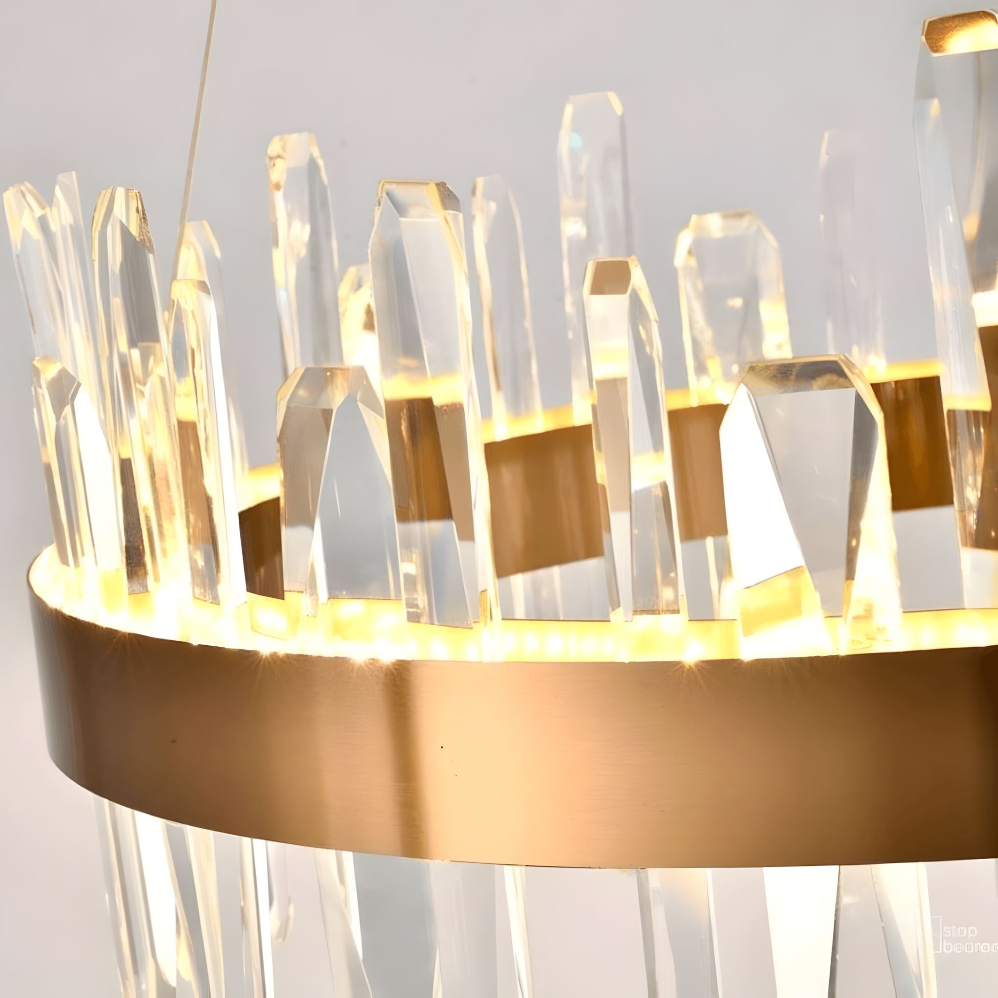 GOLDEN ICE Luxury K9 Crystal Chandelier Dining Room Living Room — 23 to 35 Inch Gold
