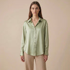 Elegant Silk Blouse - Luxurious Comfort retro Hong Kong style shirt top