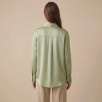 Elegant Silk Blouse - Luxurious Comfort retro Hong Kong style shirt top