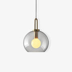 Glass Capsule Sphere Pendant Light Copper E26 Transparent Frosted Bedroom Living Room — 5 Sizes
