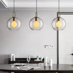 Clear Glass Cylinder Pendant Light Minimalist Hardwired Dining Room Bedroom — 3 Sizes Transparent Frosted