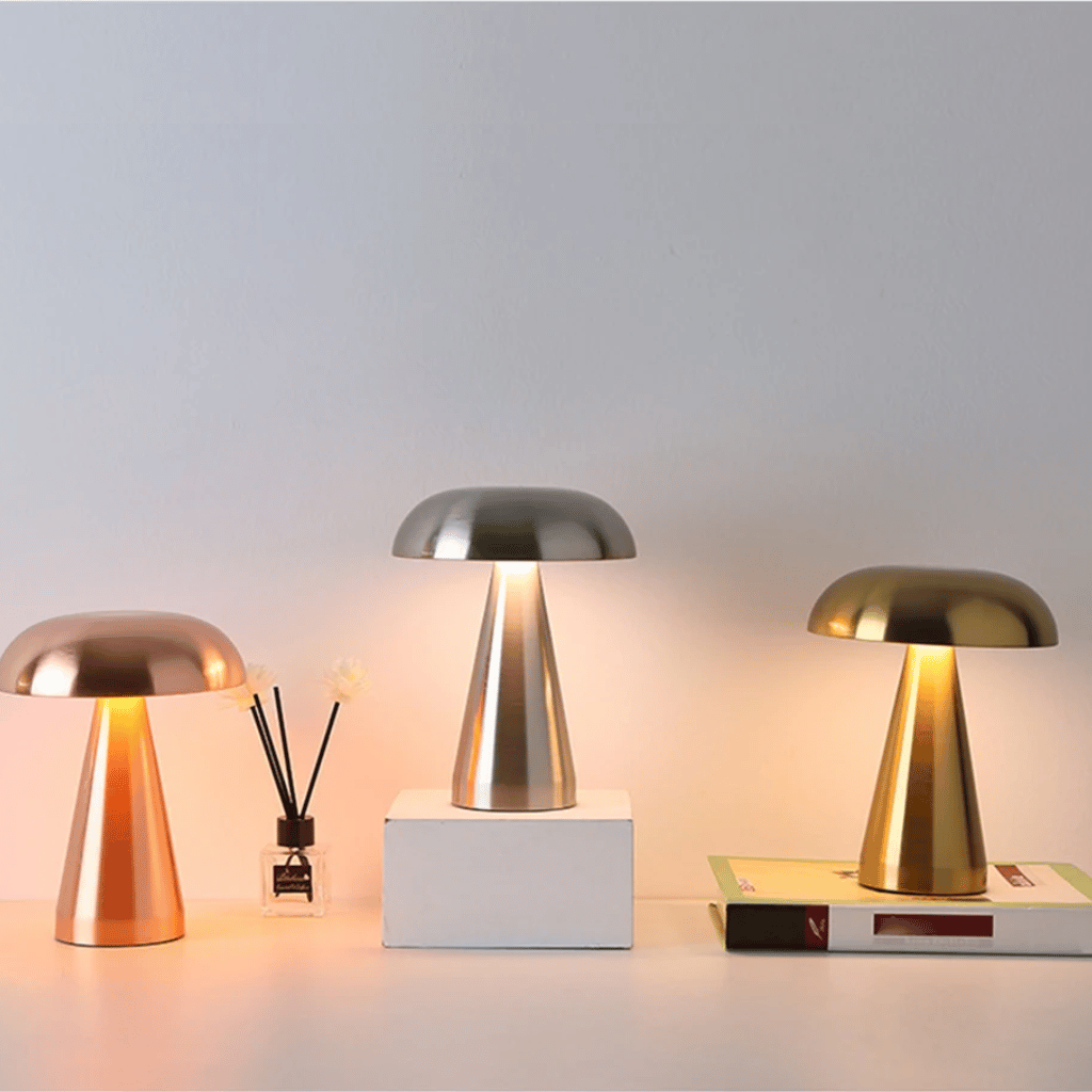 Retro Mushroom LED Table Lamp Rechargeable Touch Sensor Dimmable Bedside Night Light — 5 Colors