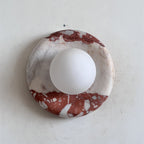 Orli Marble Wall Sconce Natural Stone LED Bedroom Living Room — Multiple Stone Selections