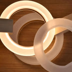 HALO Wood Ring LED Chandelier Dimmable Dining Room Living Room Staircase — 1 to 5 Rings
