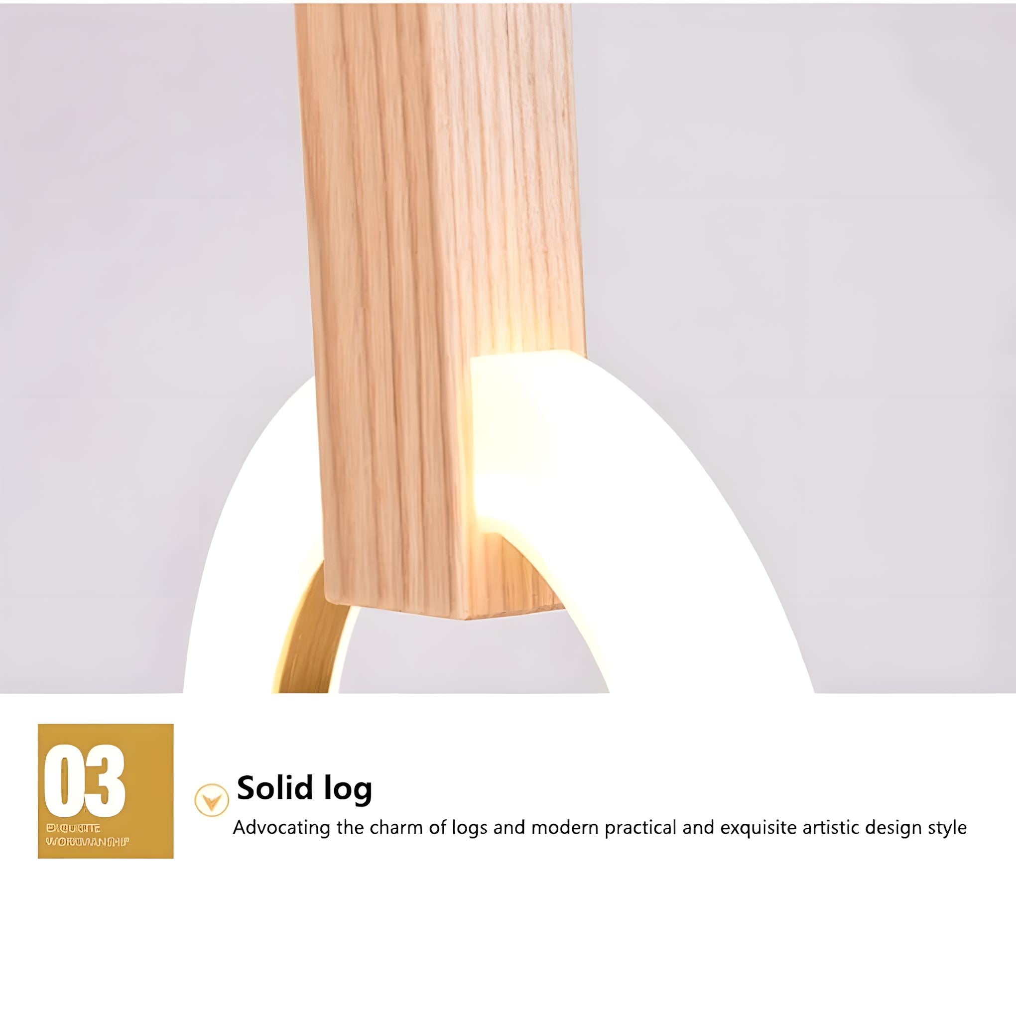 HALO Wood Ring LED Chandelier Dimmable Dining Room Living Room Staircase — 1 to 5 Rings