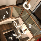 HALO Wood Ring LED Chandelier Dimmable Dining Room Living Room Staircase — 1 to 5 Rings