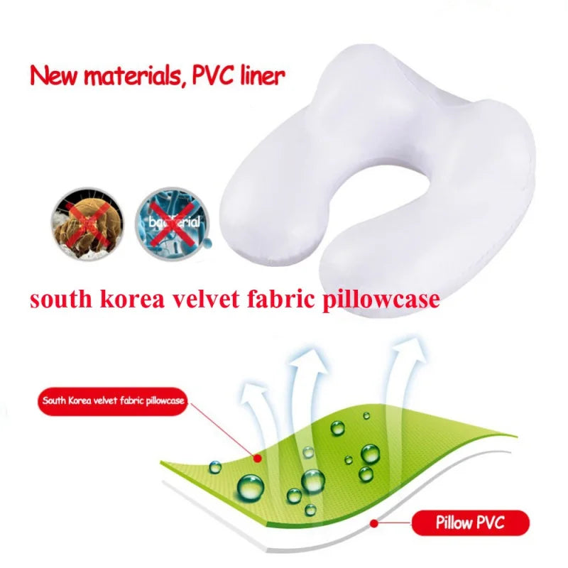 Inflatable Travel Neck Pillow – Soft U-Shaped Neck Support Pillow for Flights