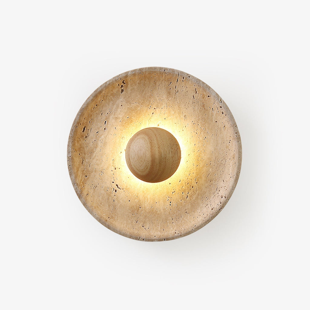 Ritta Sun Travertine Wall Light – Elegant Natural Stone Accent Lighting