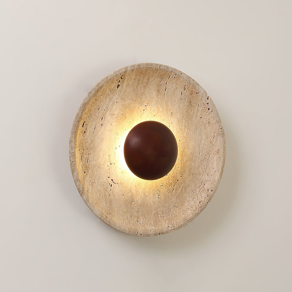 Ritta Sun Travertine Wall Light – Elegant Natural Stone Accent Lighting