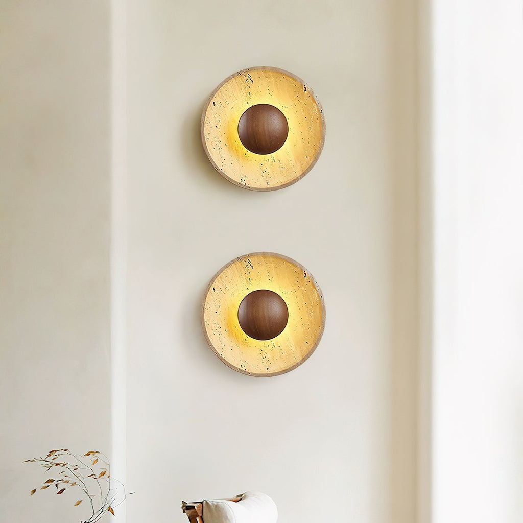 Ritta Sun Travertine Wall Light – Elegant Natural Stone Accent Lighting