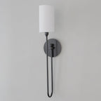 Harlem Rattan Woven Wall Lamp Warm LED Bedroom Living Room Restaurant — Natural Brown Black