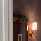 Harlem Rattan Woven Wall Lamp Warm LED Bedroom Living Room Restaurant — Natural Brown Black