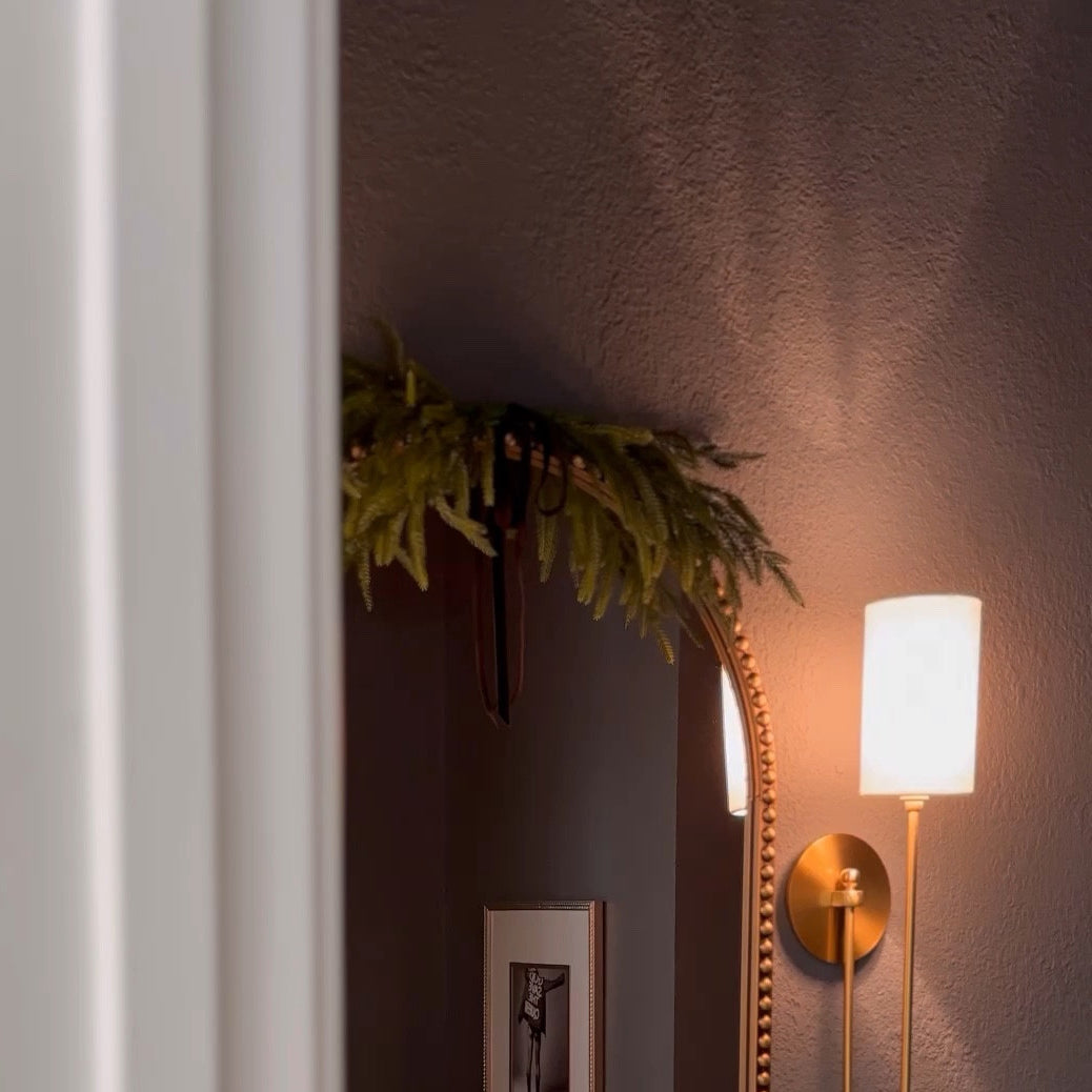 Harlem Rattan Woven Wall Lamp Warm LED Bedroom Living Room Restaurant — Natural Brown Black