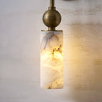 Harlin Alabaster Wall Lamp Brass Black Nickel Hallway Bedroom Bathroom — 1 to 2 Heads