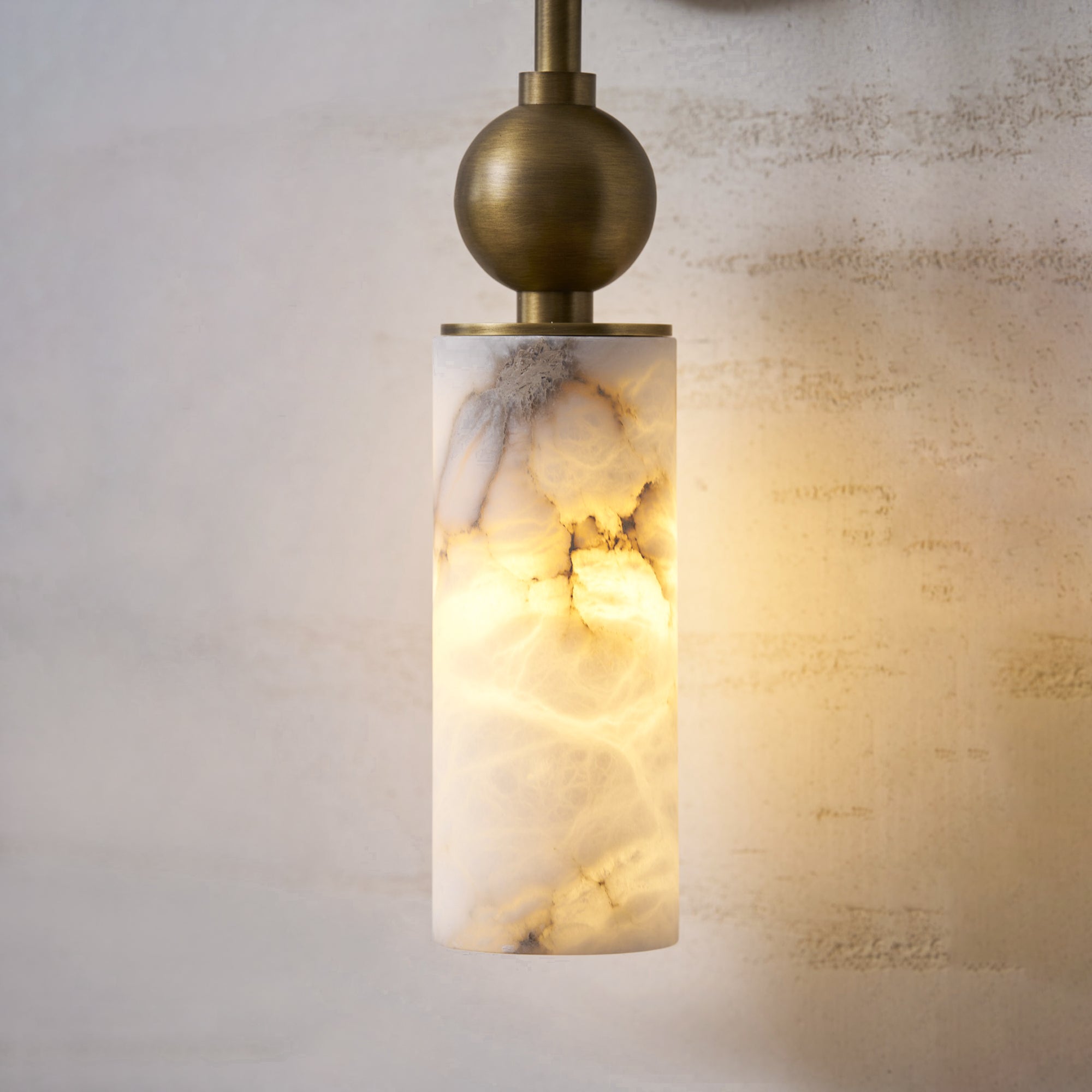 Harlin Alabaster Wall Lamp Brass Black Nickel Hallway Bedroom Bathroom — 1 to 2 Heads