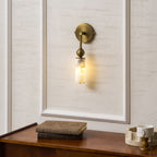 Harlin Alabaster Wall Lamp Brass Black Nickel Hallway Bedroom Bathroom — 1 to 2 Heads