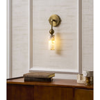 Harlin Alabaster Wall Lamp Brass Black Nickel Hallway Bedroom Bathroom — 1 to 2 Heads