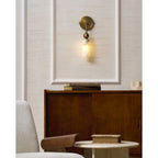 Harlin Alabaster Wall Lamp Brass Black Nickel Hallway Bedroom Bathroom — 1 to 2 Heads