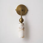 Harlin Alabaster Wall Lamp Brass Black Nickel Hallway Bedroom Bathroom — 1 to 2 Heads