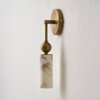 Harlin Alabaster Wall Lamp Brass Black Nickel Hallway Bedroom Bathroom — 1 to 2 Heads