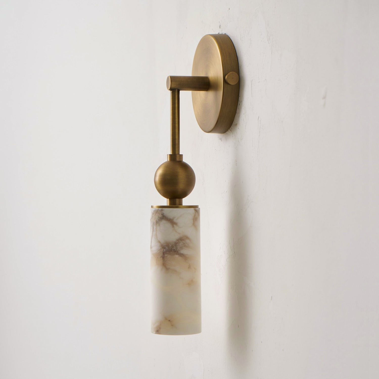 Harlin Alabaster Wall Lamp Brass Black Nickel Hallway Bedroom Bathroom — 1 to 2 Heads